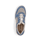 Mehrfarbige Rieker Damen Slipper N42G6-90 mit einem Gummizug. Schuh von oben.