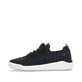Blaue waschbare Rieker Herren Slipper U1103-14 mit einer flexiblen Sohle. Schuh Außenseite.