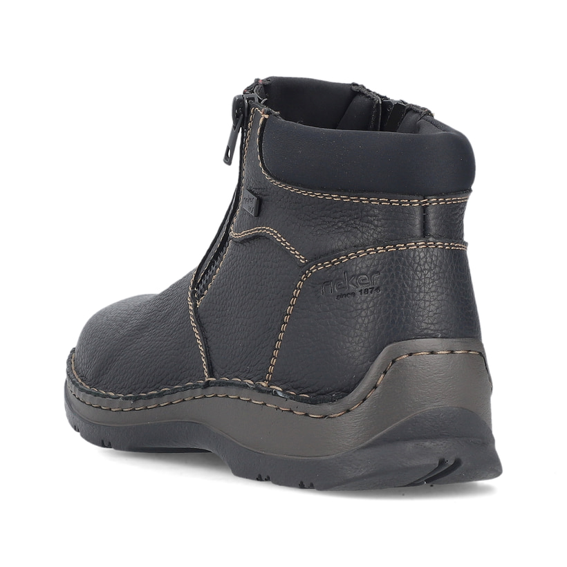 Schwarze Rieker Herren Kurzstiefel 05362-00 aus Glattleder. Schuh von oben.