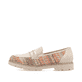 Mehrfarbige Rieker Damen Loafer 45562-90 mit einem Gummizug. Schuh Außenseite.