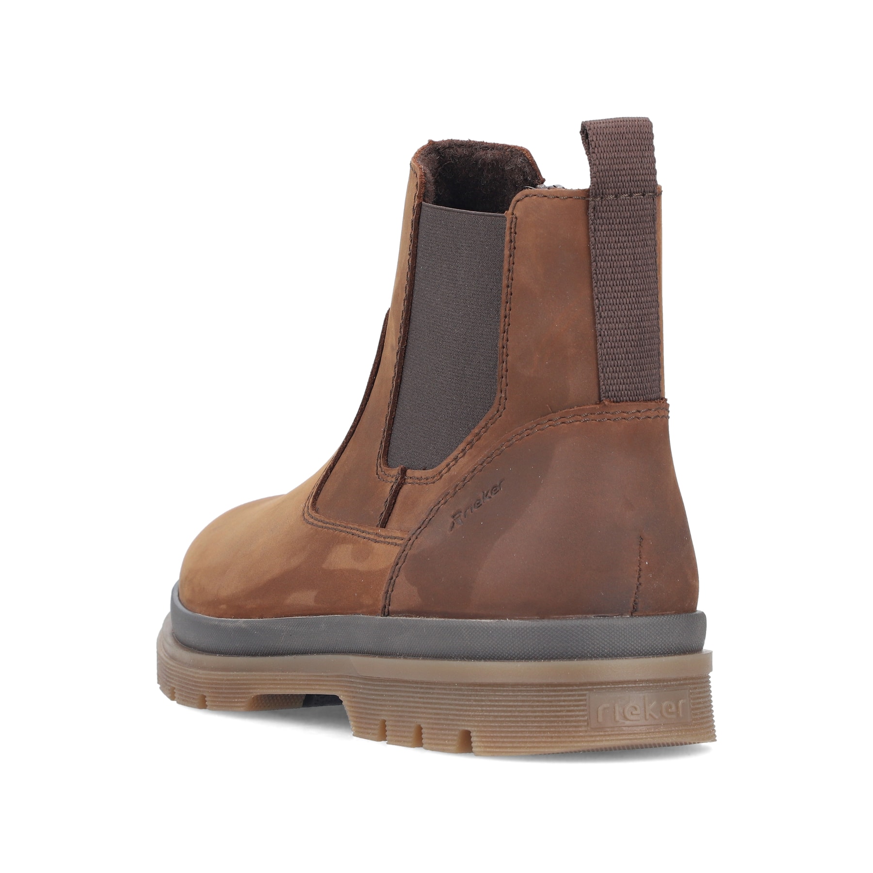 Chelsea Boots Rieker marron pour homme F7051-23 en cuir lisse. Chaussure vue de dessus.