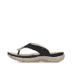 Schwarze Rieker Damen Zehentrenner 64802-00 mit einer ultraleichten Sohle. Schuh Außenseite.