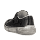 Graue Rieker Herren Slipper 04050-40 mit Klettverschluss sowie Extraweite H. Schuh von hinten.