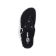Schwarze vegane Rieker Damen Zehentrenner V1466-00 mit dekorativer Blume. Schuh von oben.