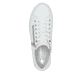 Weiße Rieker Damen Sneaker Low N0900-81 mit einem Reißverschluss. Schuh von oben.