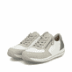 Baskets basses Rieker multicolores femme N1112-92 avec fermeture éclair. Chaussures inclinées sur le côté.