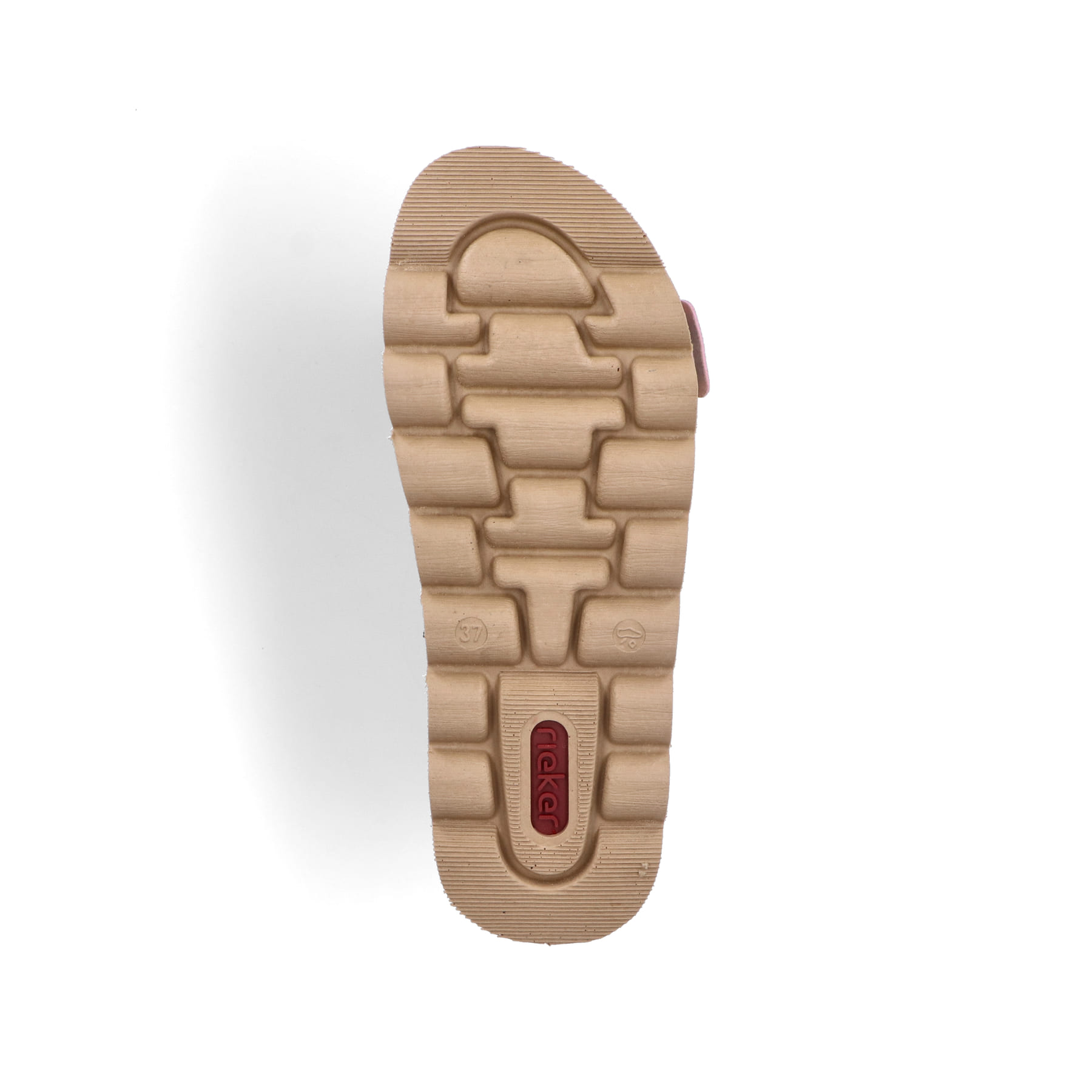 Mehrfarbige Rieker Damen Pantoletten V8751-90 mit einem Schnallen. Schuh Laufsohle.