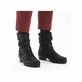 Mattschwarze Rieker Damen Kurzstiefel Y1760-00 mit geraffter Optik. Schuh am Fuß.