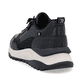 Schwarze Rieker Damen Sneaker Low W2504-00 mit einem Reißverschluss. Schuh von oben.