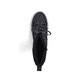 Vegane, schwarze Rieker Damen Kurzstiefel Y6380-00 mit einem Reißverschluss. Schuh von oben.