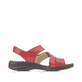 Rote Rieker Damen Riemchensandalen 64573-33 mit einem Klettverschluss. Schuh Innenseite.