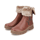 
Braune Rieker Damen Kurzstiefel Z1082-25 mit Reißverschluss sowie Fiber-Grip Sohle. Schuhpaar schräg.
