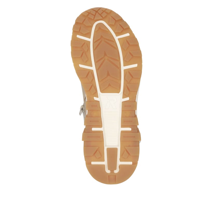 Beige Rieker Damen Schnürstiefel W0071-20 mit wasserabweisender TEX-Membran. Schuh Laufsohle.