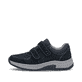 Mocassins Rieker bleus homme 11051-14 en cuir suédé avec fermeture velcro. Côté extérieur de la chaussure.