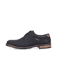 
Graphitschwarze Rieker Herren Schnürschuhe 14614-00 mit einer robusten Profilsohle. Schuh Außenseite