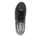 Schwarze Rieker Damen Sneaker Low W1204-01 mit einer Schnürung. Schuh von oben.