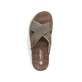 Grüne Rieker Herren Pantoletten 29083-52 mit Rieker Air Sohlenfenster. Schuh von oben.