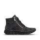 Dunkelgraue Rieker Damen Schnürstiefel 57502-45 mit einem Reißverschluss. Schuh Innenseite.