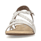Beige Rieker Damen Riemchensandalen 65264-60 mit Schnalle sowie griffiger Sohle. Schuh von vorne.