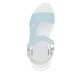 Blaue Rieker Damen Trekkingsandalen W2951-10 mit einem Klettverschluss. Schuh von oben.