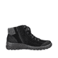 Graphitschwarze Rieker Damen Schnürschuhe L7132-01 mit Schnürung und Reißverschluss. Schuh Innenseite