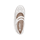 Weiße Rieker Ballerinas 47675-80 mit modernen Ziernähten sowie Klettverschluss. Schuh von oben.