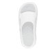Weiße Rieker Damen Pantoletten W3450-80 mit ultraleichter und flexibler Sohle. Schuh von oben.