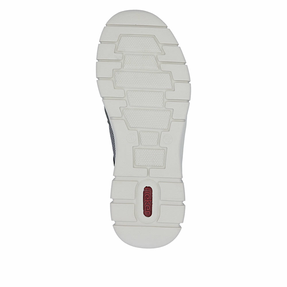 Mocassins Rieker gris pour homme B7796-42 avec bande élastique. Semelle extérieure de la chaussure.