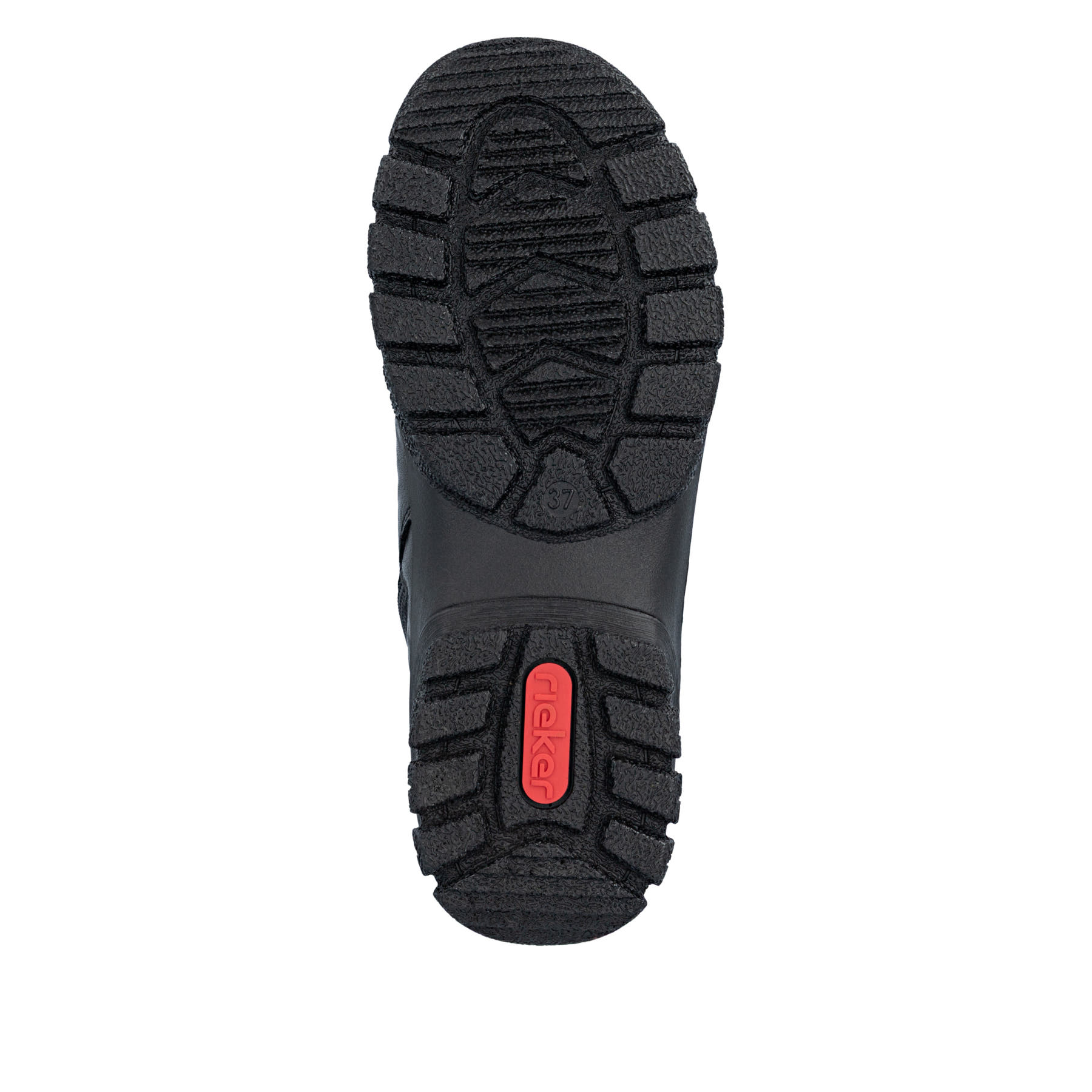 Schwarze Rieker Damen Schnürstiefel Z7230-00 aus Glattleder. Schuh Laufsohle.