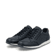 Blaue Rieker Herren Sneaker Low 11903-14 mit einem Reißverschluss. Schuhpaar seitlich schräg.