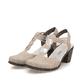 Rosane Rieker Pumps 40901-31 in Löcheroptik mit einem Gummizug. Schuhpaar seitlich schräg.