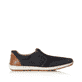 Blaue Rieker Herren Slipper 08869-14 mit einem Gummizug sowie Komfortweite G 1/2. Schuh Innenseite.