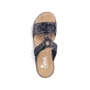 Blaue Rieker Damen Pantoletten 62936-14 mit Schmuckelementen. Schuh von oben.