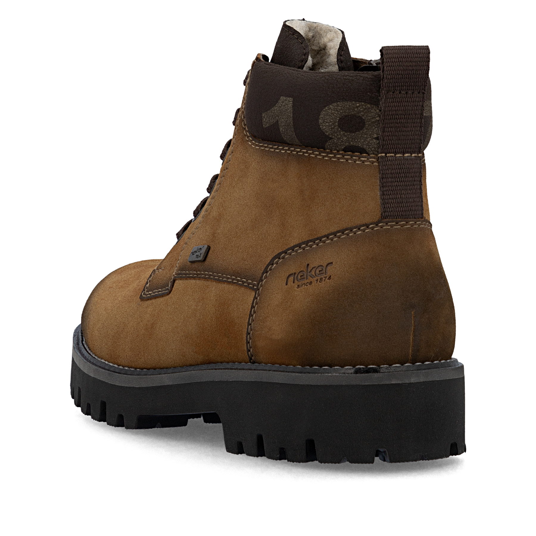 Braune Rieker Herren Schnürstiefel 30440-24 mit wasserabweisender TEX-Membran. Schuh von oben.