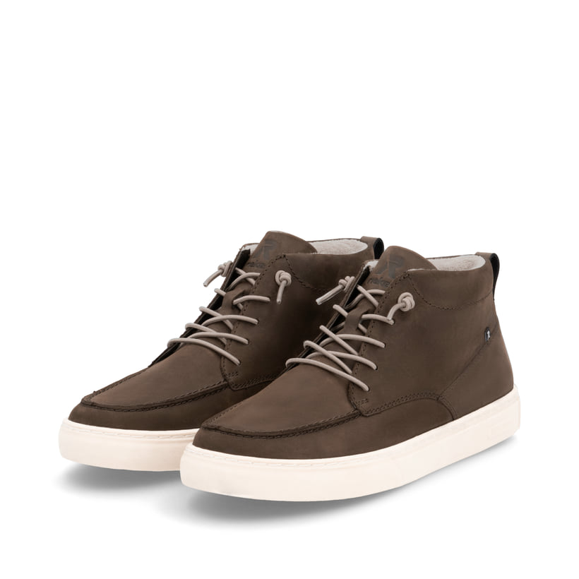 Chaussures à lacets Rieker marron pour homme U0770-25. Chaussures inclinées sur le côté.
