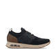 Blaue Rieker Herren Slipper B1054-14 mit Rieker Air Sohlenfenster. Schuh Innenseite.
