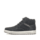 
Asphaltschwarze Rieker Herren Schnürschuhe 30741-00 mit Schnürung und Reißverschluss. Schuh Außenseite