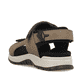 Braune Rieker Herren Trekkingsandalen 26951-25 mit einem Klettverschluss. Schuh von hinten.