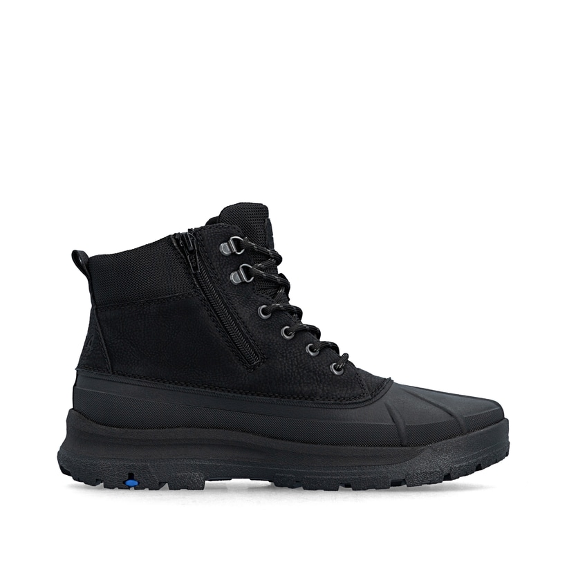 Schwarze Rieker Herren Schnürstiefel 30302-00 mit dem umdrehbaren Glacier Grip. Schuh Innenseite.