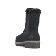 Schwarze Rieker Damen Chelsea Boots Z5076-00 mit Fellschaftrand. Schuh von hinten.