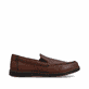 Braune Rieker Herren Slipper B2352-24 aus Glattleder mit modernen Ziernähten. Schuh Innenseite.