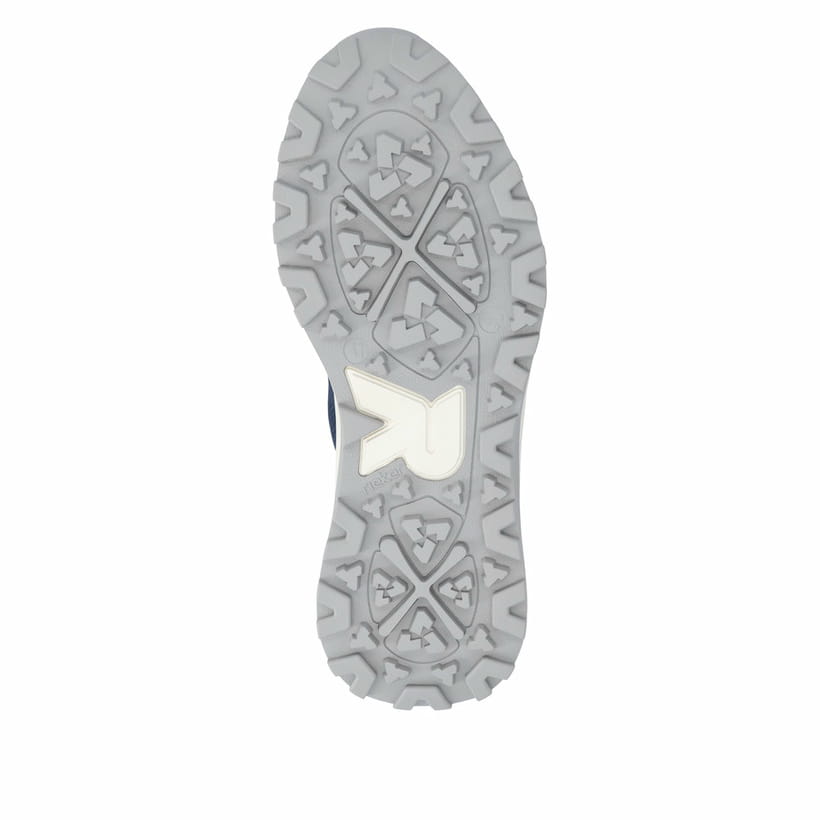 Blaue Rieker Herren Sneaker Low U1305-14 mit Schnürung sowie abgesetztem Logo. Schuh Laufsohle.