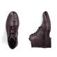 Dunkelbraune Rieker Herren Schnürstiefel F4546-25 aus Glattleder. Schuh von oben, liegend.