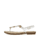 Kristallweiße Rieker Damen Riemchensandalen 64271-80 mit einer Schnalle. Schuh Außenseite.