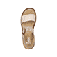Beige Rieker Damen Riemchensandalen 608Z3-60 mit trendigen Schnalle. Schuh von oben.