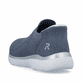 Chaussons Rieker bleus pour femme M5072-10 avec bande élastique. Chaussure vue de l'arrière.