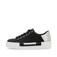 Schwarze Rieker Damen Sneaker Low N4931-00 mit einer Schnürung. Schuh Außenseite.