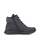 Pazifikblaue Rieker Damen Clogs M5090-14 mit ultra leichter und flexibler Sohle. Schuh Außenseite gespiegelt.