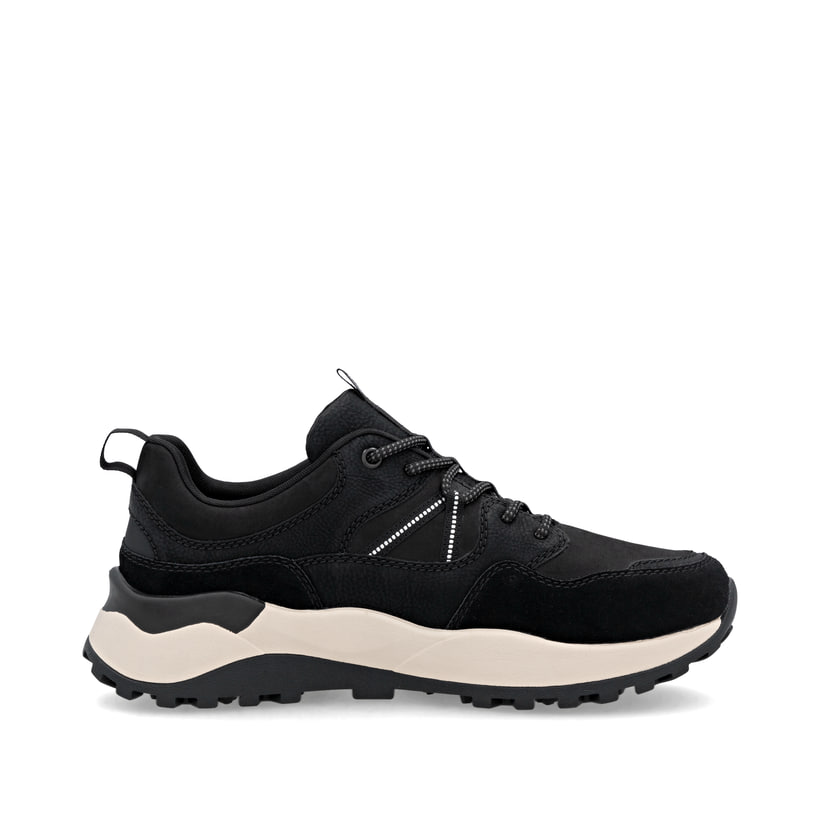 Baskets basses Rieker noires pour homme U1301-02 avec membrane RiekerTEX. Intérieur de la chaussure.