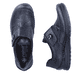 Mocassins Rieker bleus pour femmes 48951-14 avec fermeture velcro. Chaussure vue de dessus, couchée.